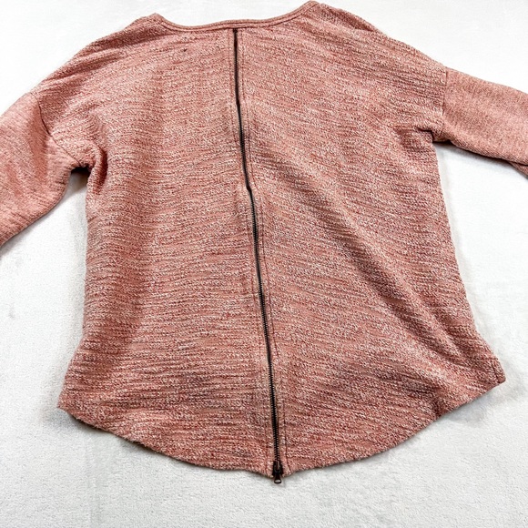 Lou & Grey Women’s Sz Small Pink Back Zip 3/4 Sleeve Knit Top. - Picture 7 of 10